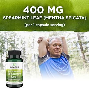 Swanson Full Spectrum Spearmint Leaf, 400 mg – 60 Kapseln