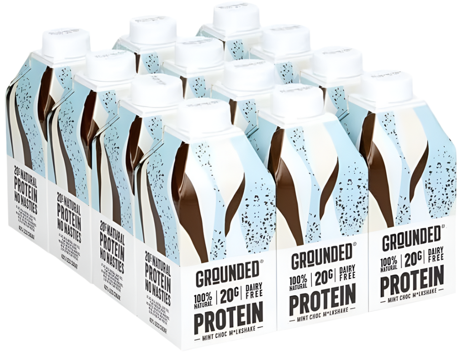 GROUNDED Plant-Based Protein Shake – 20g Vegan Protein, Dairy-Free, No Nasties (100% Recyclable Packaging)