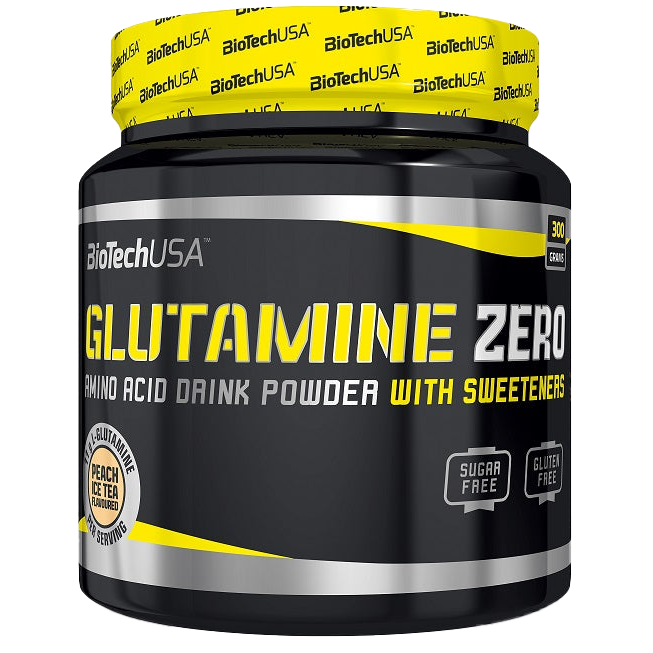 BioTechUSA Glutamine Zero, Peach Ice Tea - 300 grams