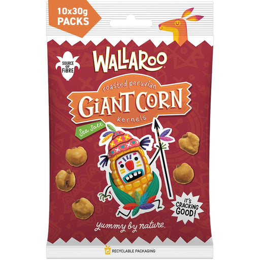 Wallaroo Roasted Peruvian Giant Corn Kernels 10 x 30g - Nuts & Seeds at MySupplementShop by WALLAROO