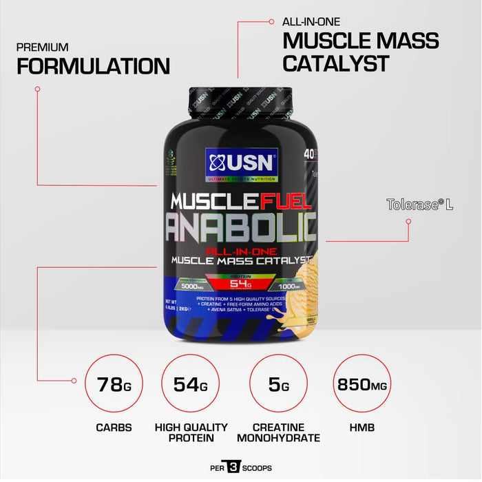 USN Muscle Fuel Anabolic 2kg Banana | High-Quality Health Supplements | MySupplementShop.co.uk