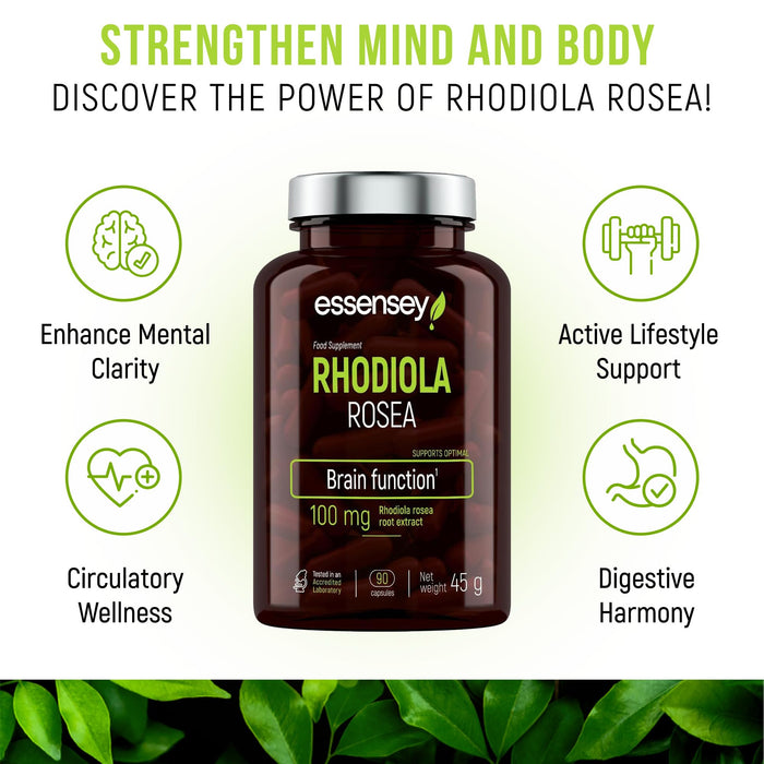 Essensey Rhodiola Rosea, 100mg - 90 caps - Ashwagandha at MySupplementShop by ESSENSEY