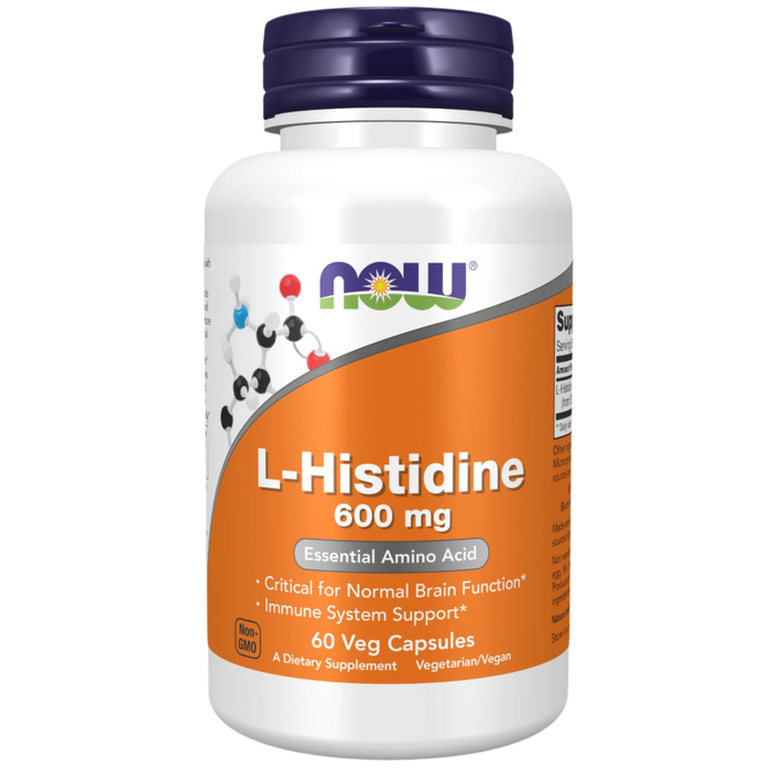 NOW Foods L-Histidine, 600mg - 60 vcaps - Combination Multivitamins & Minerals at MySupplementShop by NOW Foods