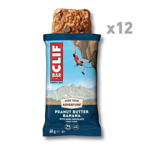 CLIF Bar 12x68g Peanut Butter Banana with Dark Chocolate Best Value Snack Food Bar at MYSUPPLEMENTSHOP.co.uk