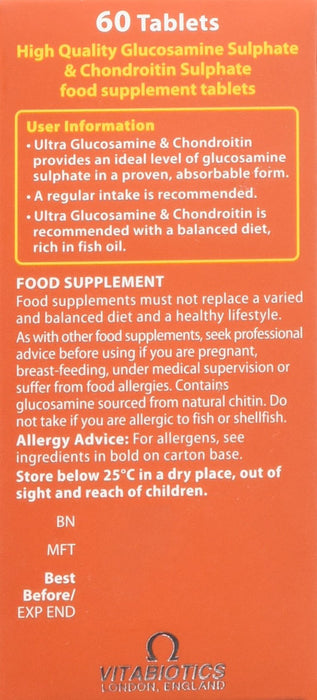 Vitabiotics Ultra Glucosamine 500mg & Chondroitin 400mg 60 Tablets - Joint Care at MySupplementShop by Vitabiotics