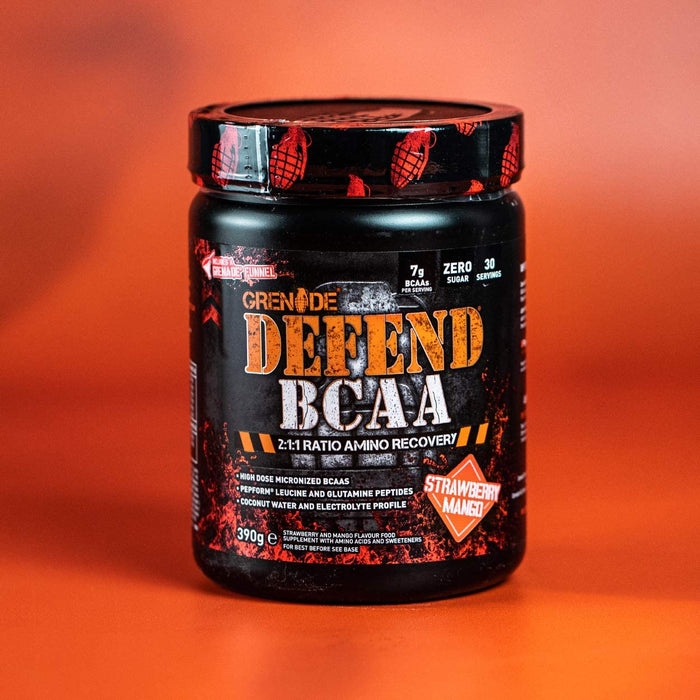 Grenade Defend BCAA Powder Strawberry Mango 390 g (7 g BCAA's Per Serving - 30 Servings Per Tub)
