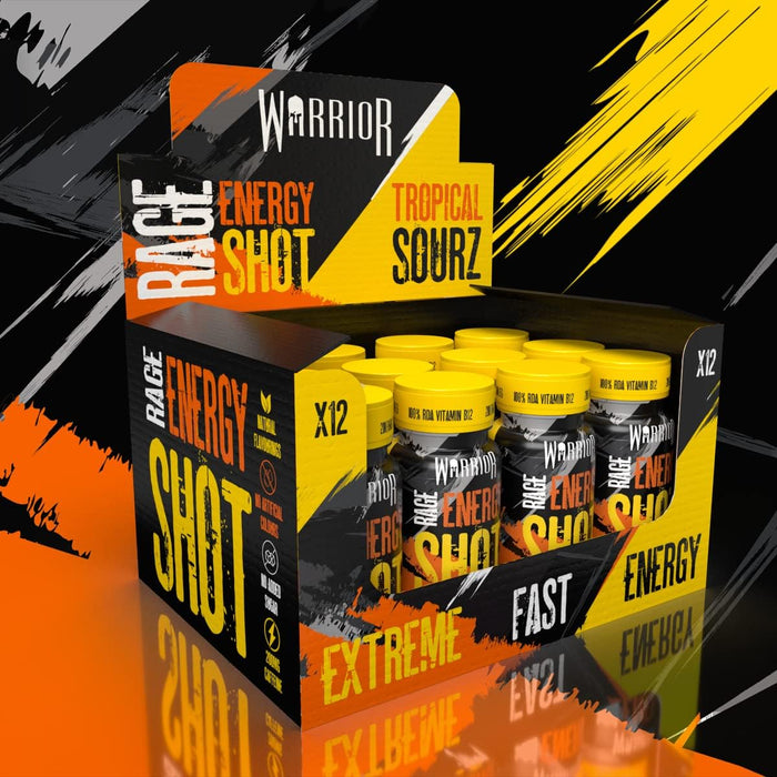 Warrior Rage Pre Workout Energy Shot 12 x 60ml Tropical Sours