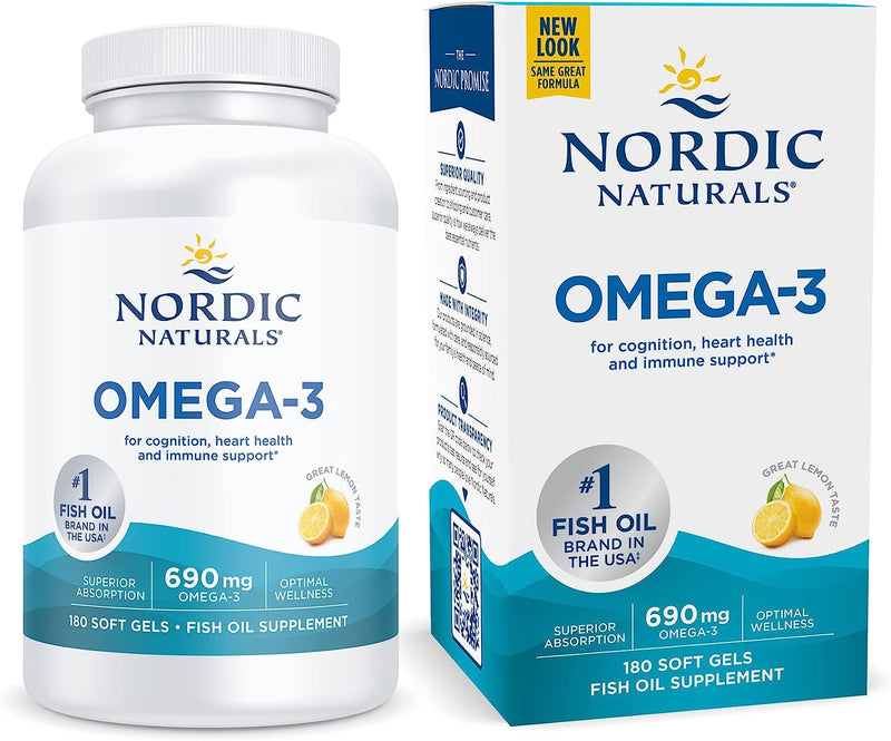 Nordic Naturals Omega-3, 690 mg Zitrone – 180 Kapseln