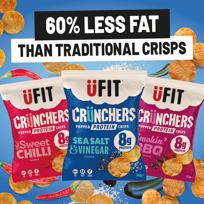 UFIT Crunchers 18x35g Sea Salt & Vinegar Best Value Food at MYSUPPLEMENTSHOP.co.uk