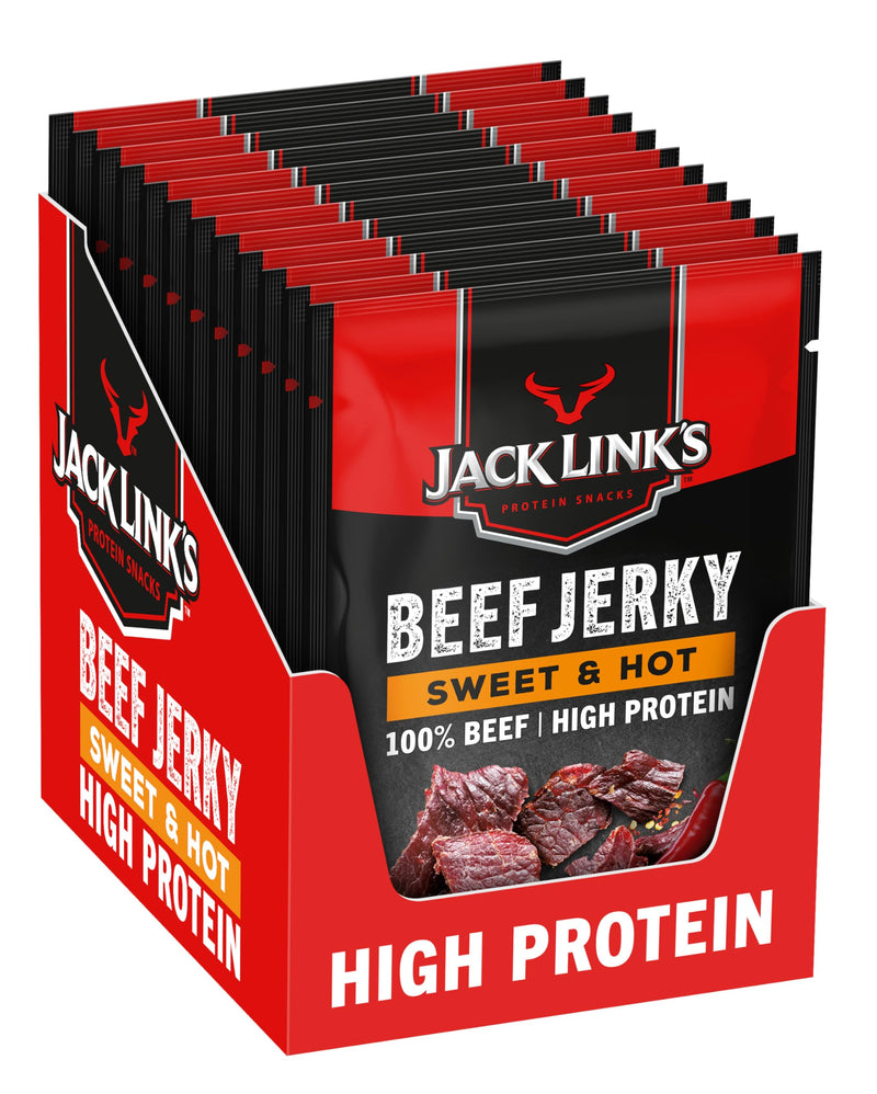 Jack Links Beef Jerky 12x25g Sweet and Hot - Sports Nutrition at MySupplementShop by Jack Link's