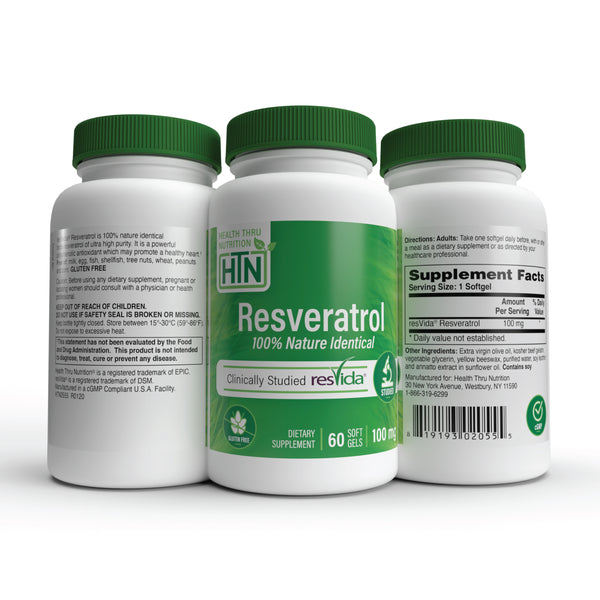 Health Thru Nutrition Resveratrol, 100mg - 60 softgels
