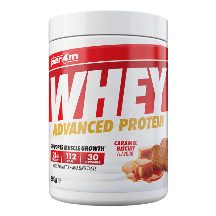 PER4M Whey Protein Powder 900g - 30 Servings | 21g Protein per Serving, Zero Sugar, Gluten-Free