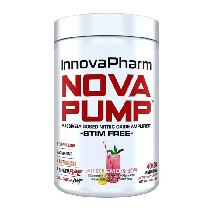 Innovapharm NovaPump 386g - Pink Lemonade - Stim Free Pre Workout at MySupplementShop by Innovapharm