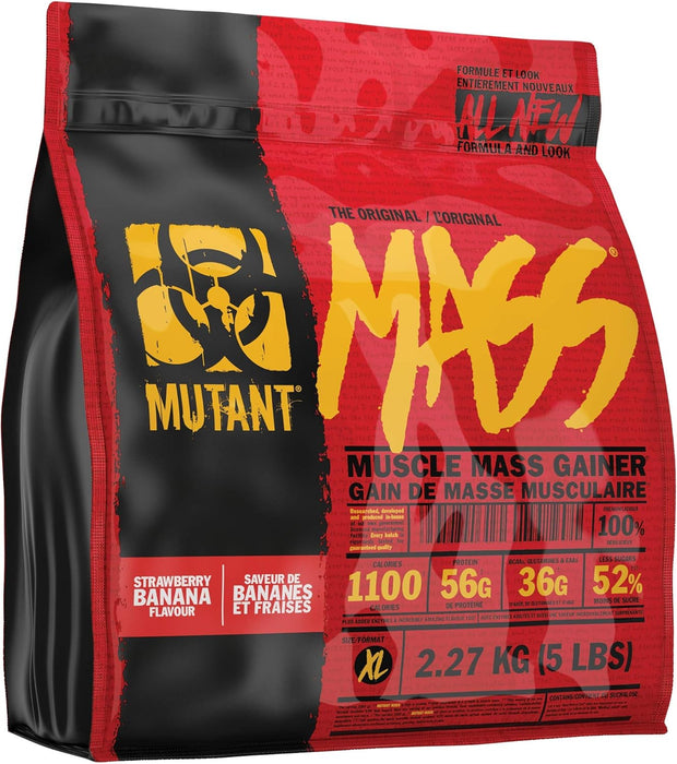 MUTANT Mass Weight Gainer Protein Powder 2.27kg - Strawberry Banana - Weight Gainers & Carbs at MySupplementShop by Mutant