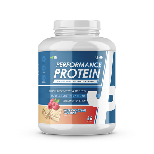 Trained By JP Performance Protein 2kg White Chocolate Raspberry Best Value Sports Supplements at MYSUPPLEMENTSHOP.co.uk