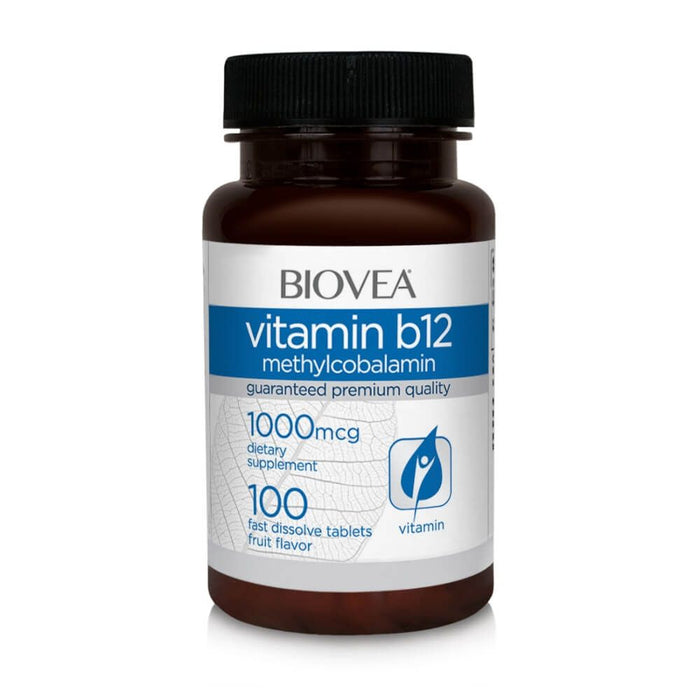 Biovea Vitamin B12 (Methylcobalamin) 1000mcg 100 Fast Dissolve Tablets - Brain & Memory at MySupplementShop by Biovea