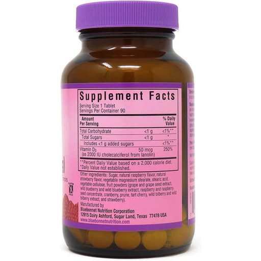 Bluebonnet Earthsweet Chewables Vitamin D3 2,000iu 90 Raspberry Tablets Best Value Immune Support at MYSUPPLEMENTSHOP.co.uk