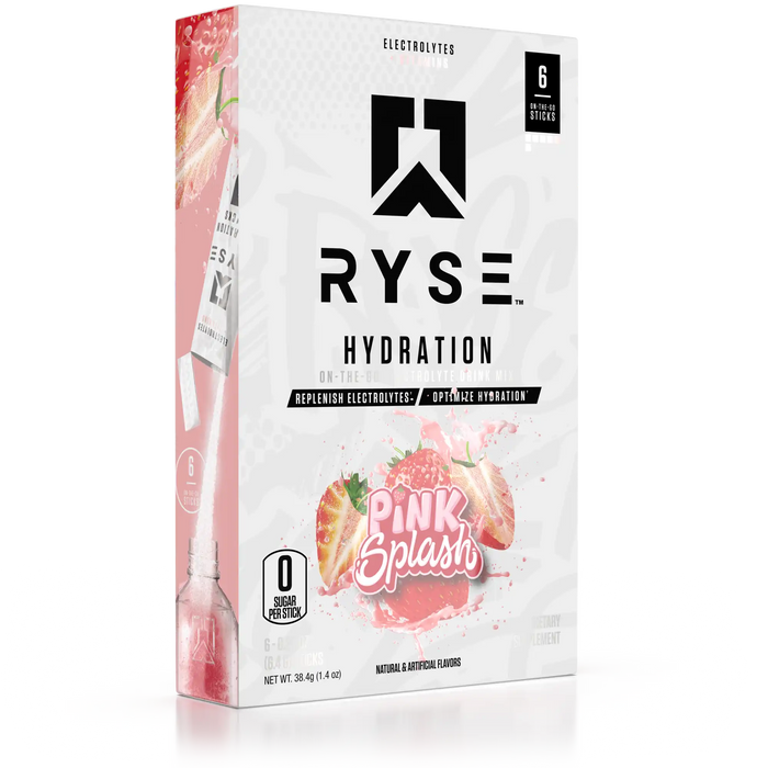 RYSE Hydration Sticks 6 x 6.4g - Pink Splash - Hydration Drink at MySupplementShop by RYSE