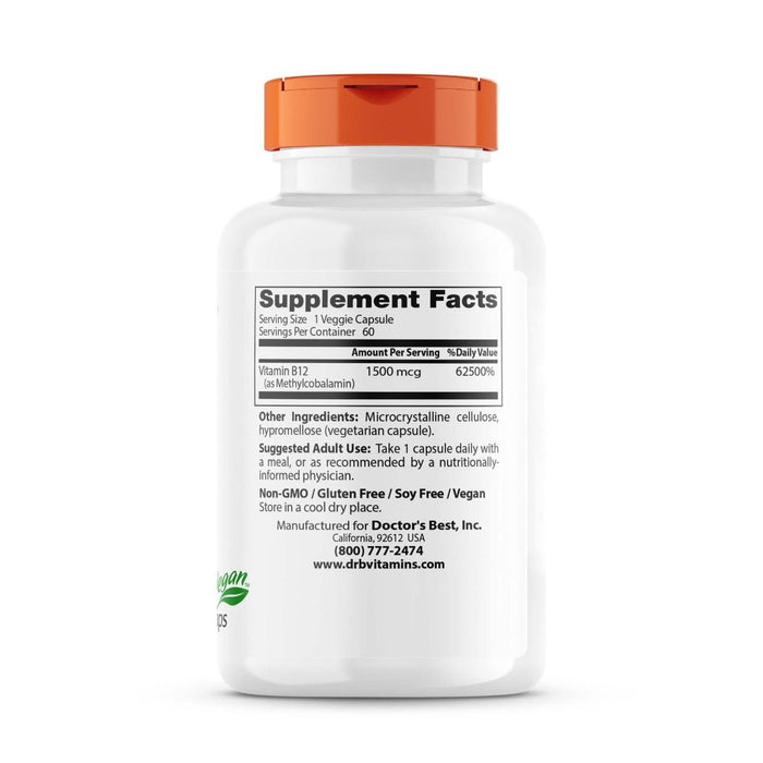 Doctor's Best Fully Active B12 1,500 mcg 60 Veggie Capsules | Premium Supplements at MYSUPPLEMENTSHOP