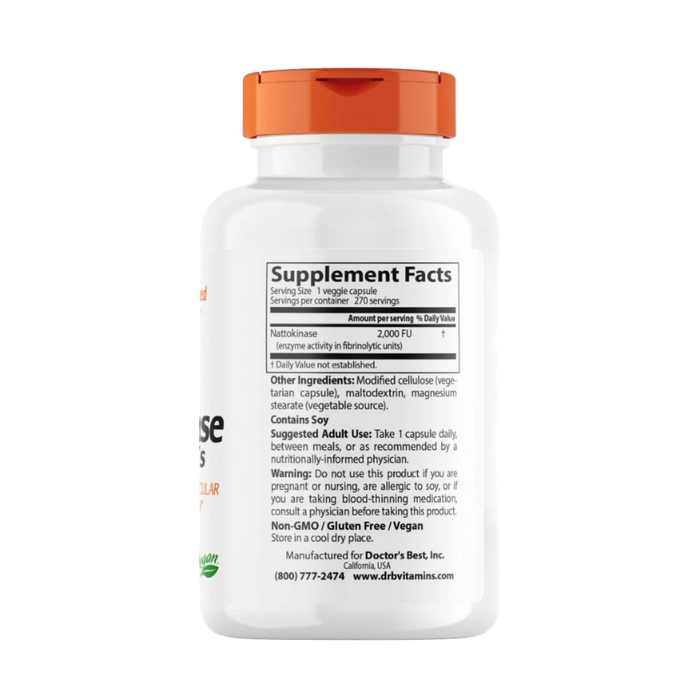 Doctor's Best Nattokinase, 2000 FUs – 270 Vcaps