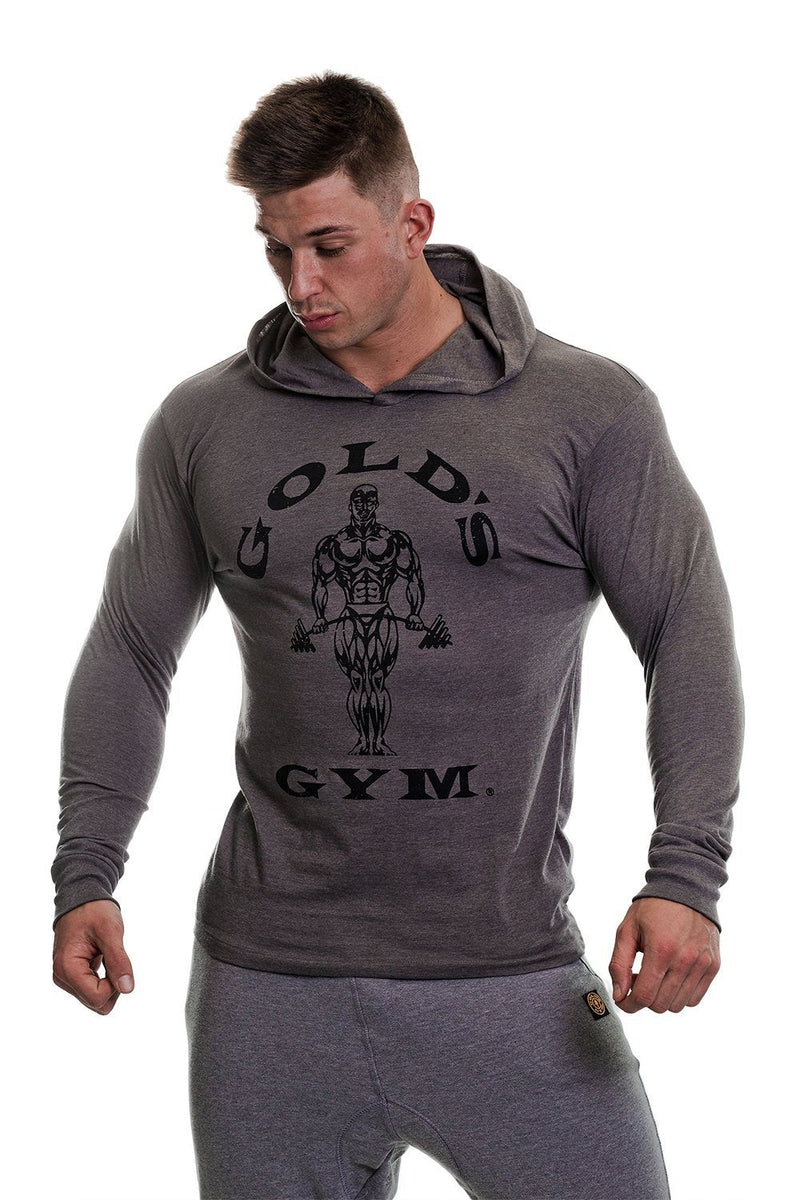 Gold's Gym Long Sleeve Hooded Top Grey Marl