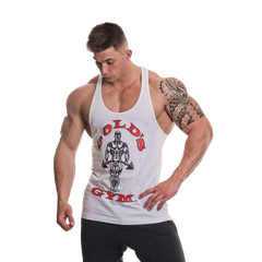 Golds Gym Muscle Joe Premium Stringer - White