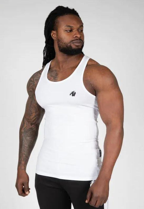 Gorilla Wear Adams Stretch Tank Top White - Tank Top at MySupplementShop by Gorilla Wear