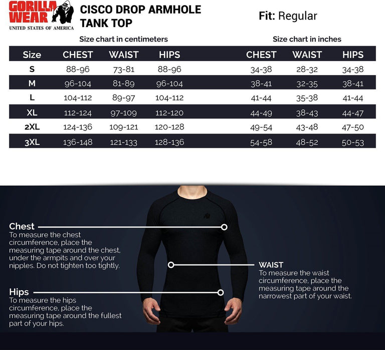 Gorilla Wear Cisco Drop Armhole Tank Top - Grey/Black
