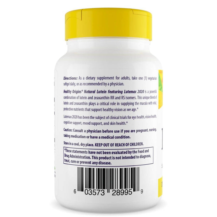 Healthy Origins Lutein 20mg 60 Veggie Softgels | Premium Supplements at MYSUPPLEMENTSHOP