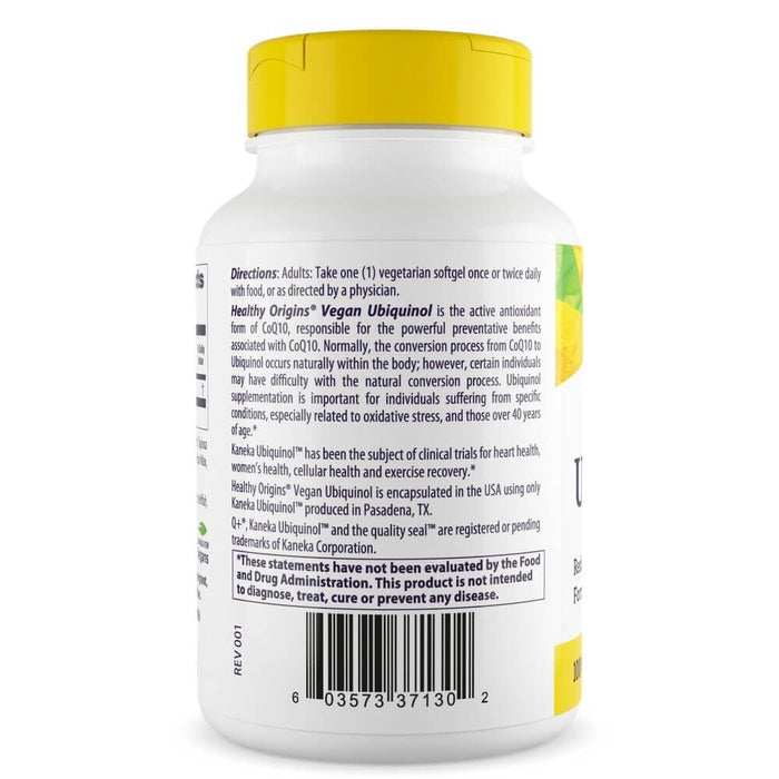 Healthy Origins Vegan Ubiquinol 100mg 60 Softgels | Premium Supplements at MYSUPPLEMENTSHOP