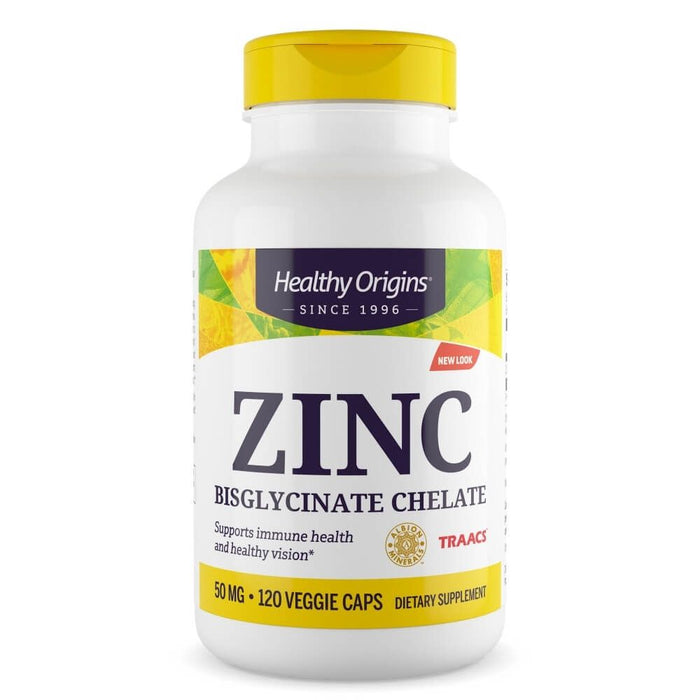 Healthy Origins Zinc Bisglycinate Chelate 50mg 120 Veggie Capsules - Eyes & Vision at MySupplementShop by Healthy Origins