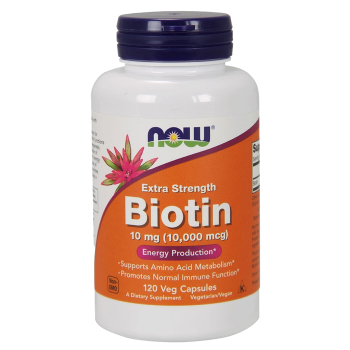 NOW Foods Biotin, 10mg Extra Strength - 120 vcaps