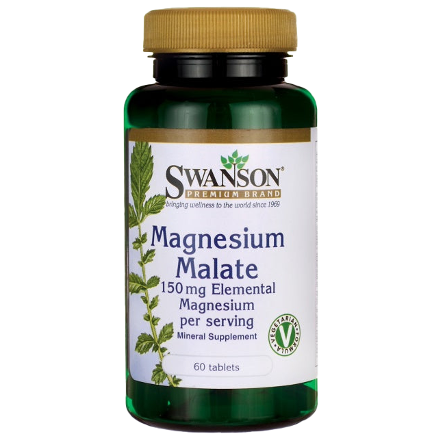 Swanson Magnesiummalat, 150 mg elementares Magnesium – 60 Tabletten