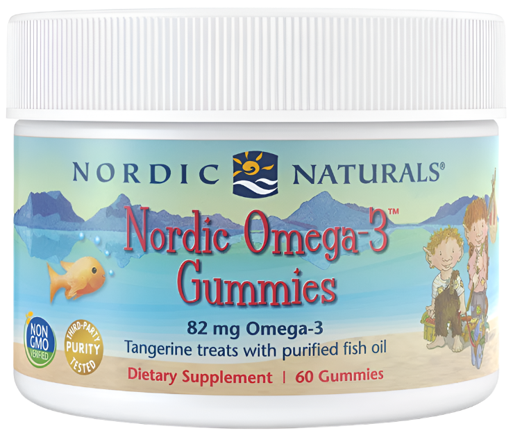 Nordic Naturals Nordic Omega3 Gummies 82mg Tangerine Treats  60 gummies