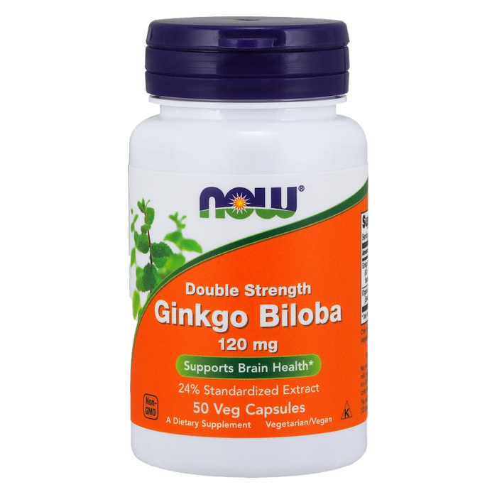 NOW Foods Ginkgo Biloba doppelte Stärke, 120 mg – 50 Kapseln