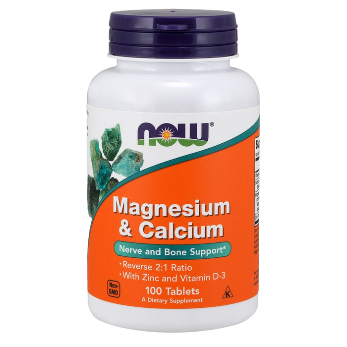 NOW Foods Magnesium & Calcium with Zinc and Vitamin D3 - 100 tablets