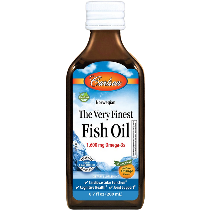 Carlson Labs The Very Finest Fish Oil, Natural Lemon - 200 ml.