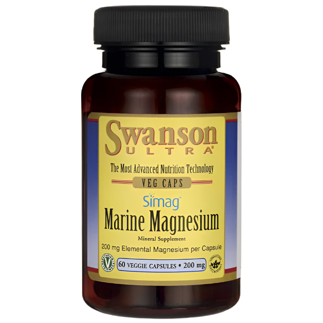 Swanson Simag Marine Magnesium, 200 mg – 60 Kapseln