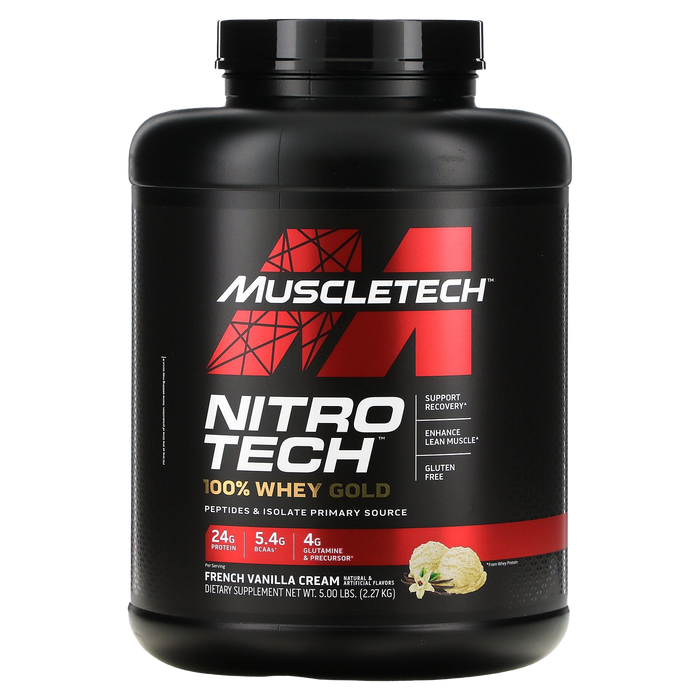 MuscleTech Nitro-Tech 100% Whey Gold, French Vanilla Cream - 2270 grams (EAN 631656710519)