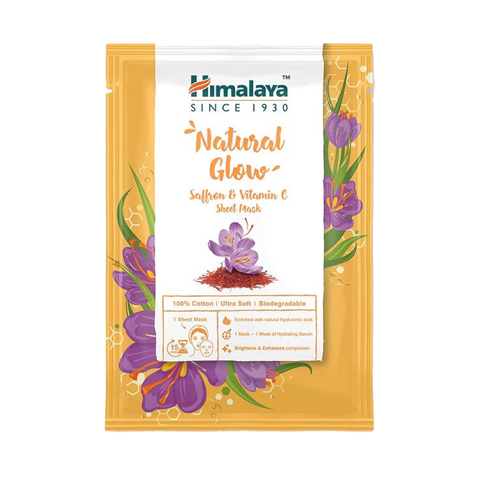 Himalaya Natural Glow Saffron & Vitamin C Sheet Mask - 30 ml.