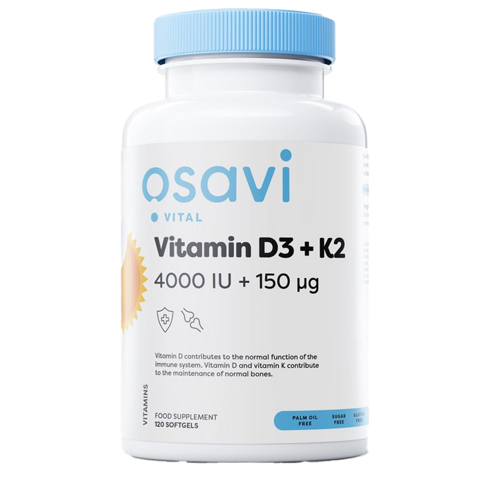 Osavi Vitamin D3 + K2, 4000IU + 150mcg - 120 softgels