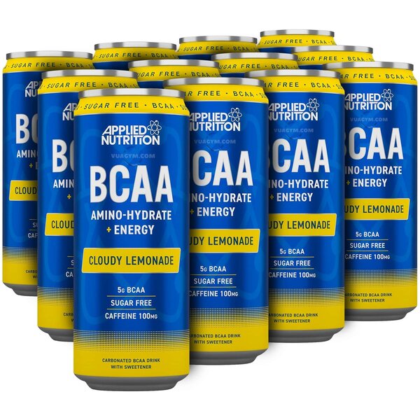 Applied Nutrition BCAA Amino-Hydrate + Energy Cans, Cloudy Lemonade - 12 x 330ml - Drink Flavored at MySupplementShop by Applied Nutrition