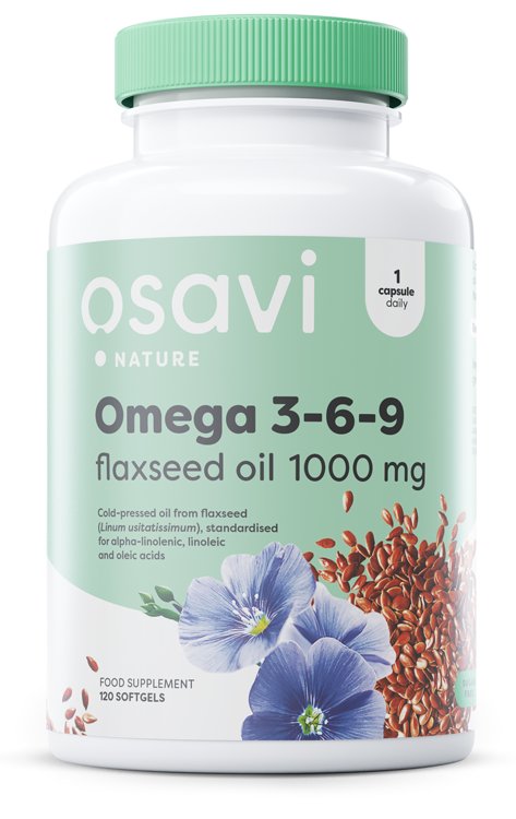Osavi Omega 3-6-9 Flaxseed Oil, 1000mg - 120 softgels Best Value Sports Supplements at MYSUPPLEMENTSHOP.co.uk