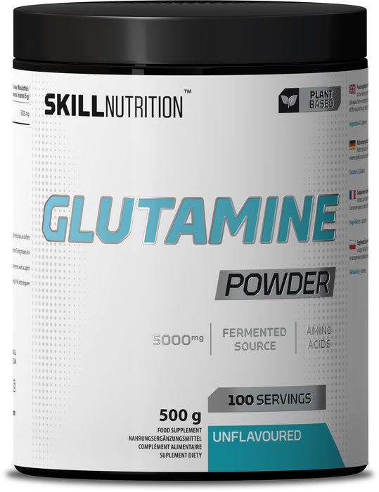 Skill Nutrition Glutamine Powder 500g - Unflavoured - L-Glutamine, Glutamine at MySupplementShop by Skill Nutrition