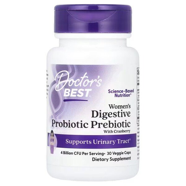 Doctor's Best Women's Digestive Probiotic Prebiotic With Cranberry - 30 vcaps - Default Title - Health and Wellbeing at MySupplementShop by Doctor's Best