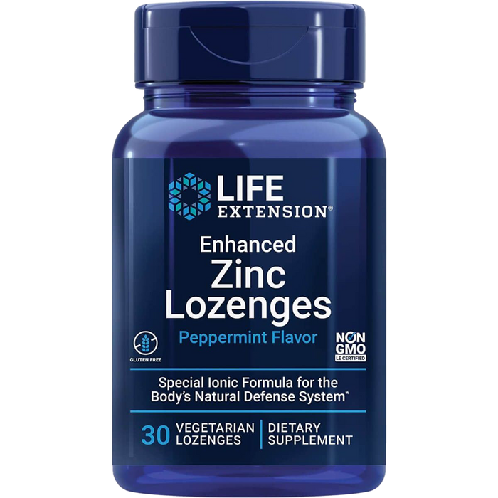 Life Extension Enhanced Zinc Lozenges (Peppermint) 30 Vegetarian Lozenges