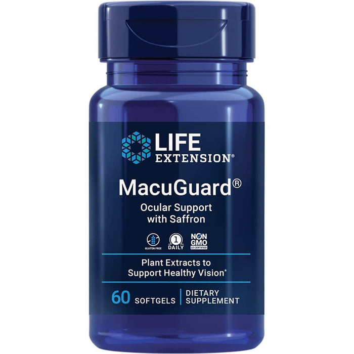 Life Extension MacuGuard Ocular Support with Saffron 60 Softgels - Health and Wellbeing at MySupplementShop by Life Extension