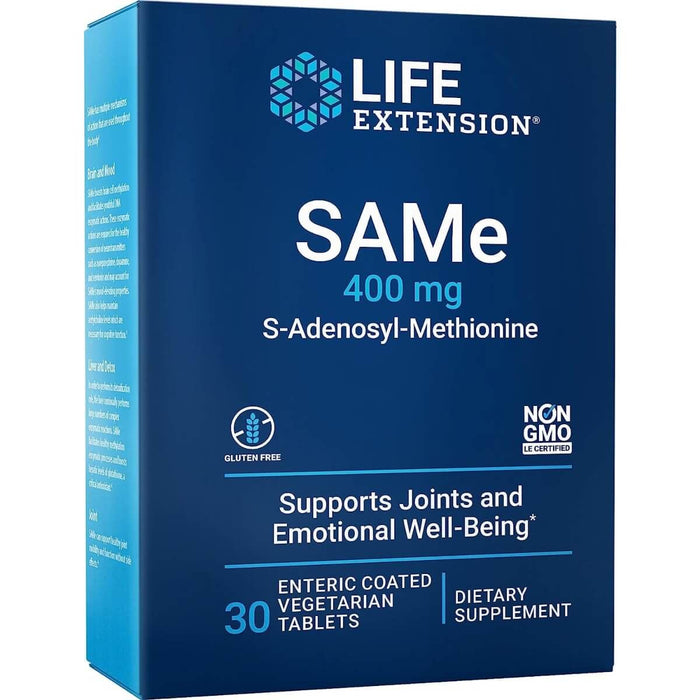 Life Extension SAMe 400 mg 30 enteric-coated Vegetarian Tablets - Joint Support at MySupplementShop by Life Extension