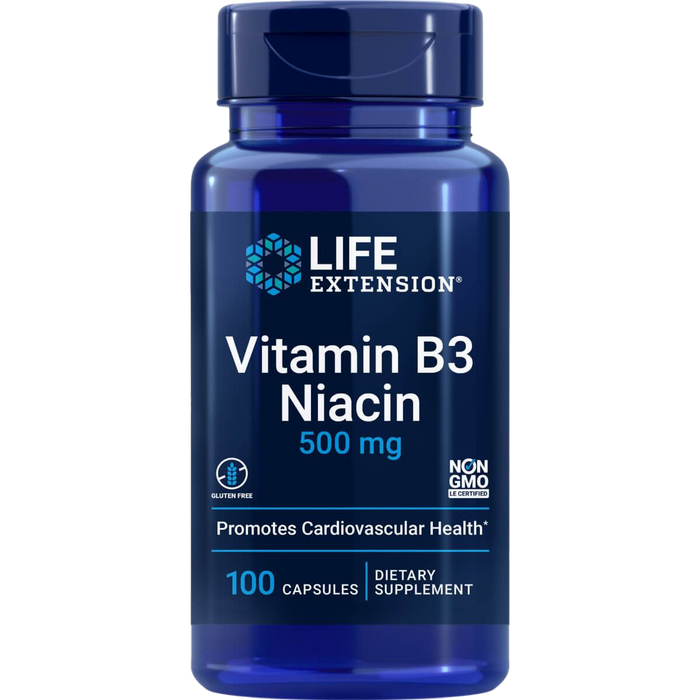 Life Extension Vitamin B3 Niacin 500mg 100 Capsules