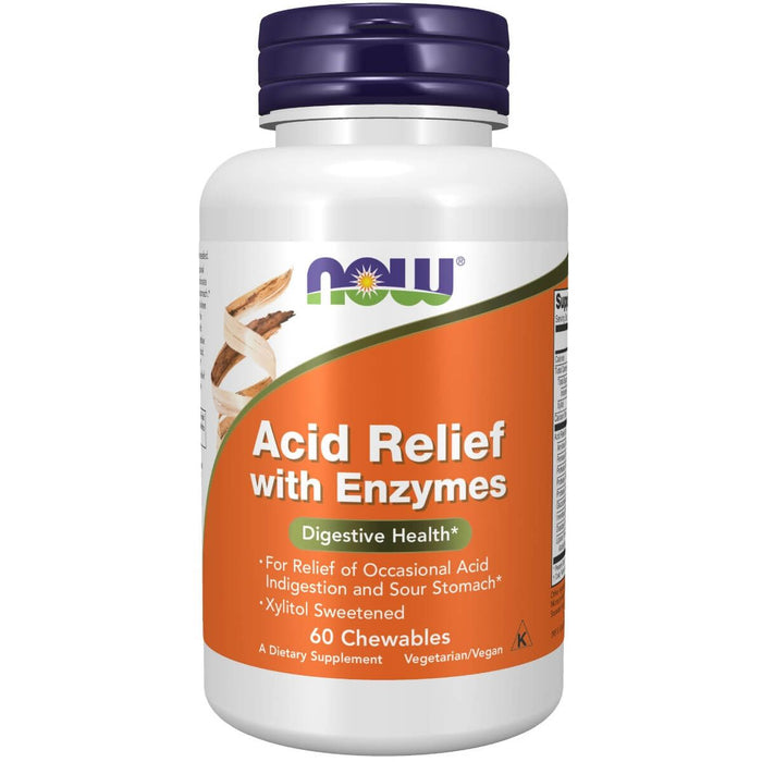 Now Foods Acid Relief with Enzymes 60 Chewables - Health Foods at MySupplementShop by NOW Foods